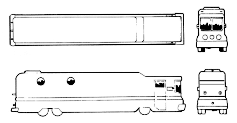 Image of the Road Quad in side, top, and front view.